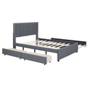 Upholstered Platform Bed With Drawers, Classic Headboard Design by Unique Piece Furniture