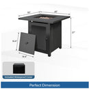 Outdoor 2 In 1 Propane Fire Pit Table With Dual Burners, Lava Rocks And Waterproof Cover - Black by HouseOfZazla