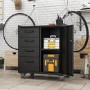 Sturdy Metal Tool Storage Cabinet With Wheels Durable Garage, Office & Home Organizer Steel by HouseOfZazla