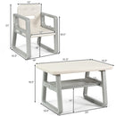 Kids Table and 2 Chairs Set with Storage Shelf-White by DirectDeals