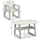 Kids Table and 2 Chairs Set with Storage Shelf-White by LJGDeals