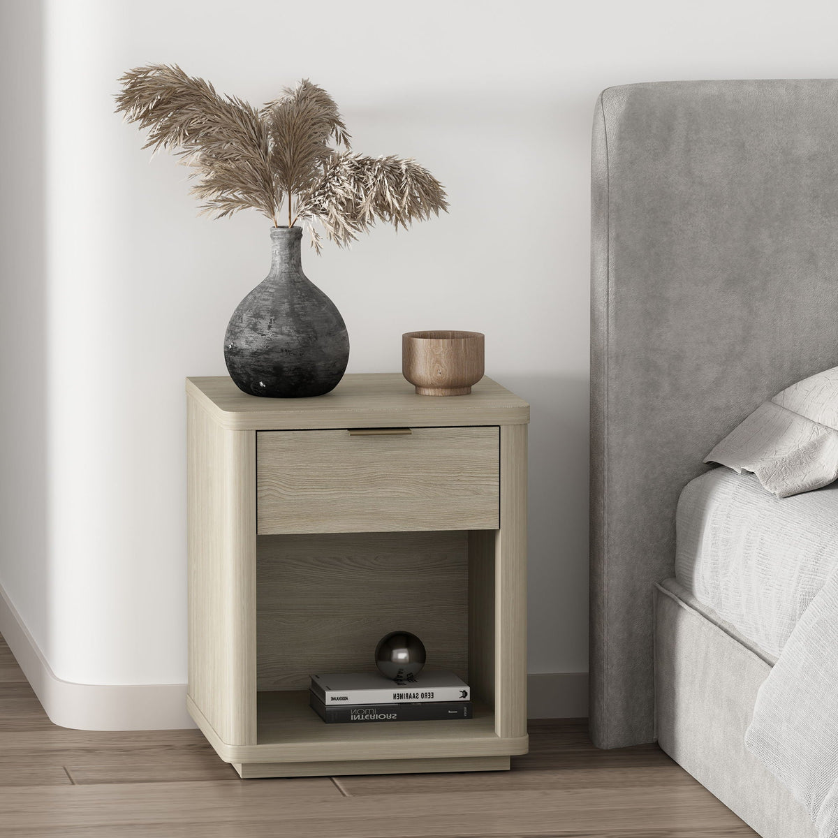 Evelyn - Nightstand With 1 Drawer And Open Shelf, photo 19 of 24