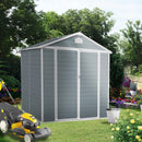 8x6ft Resin Outdoor Storage Shed Kit-Perfect to Store Patio Furniture,Grey