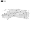 Modern L Shaped Sectional Sofa With Upholstery And Wooden Storage by HouseOfZazla