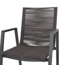 Outdoor Modern Aluminum Dining Chair Set With Rope Sea (Set of 2) by HouseOfZazla