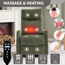 Green Heat Massage Manual Recliner Chair