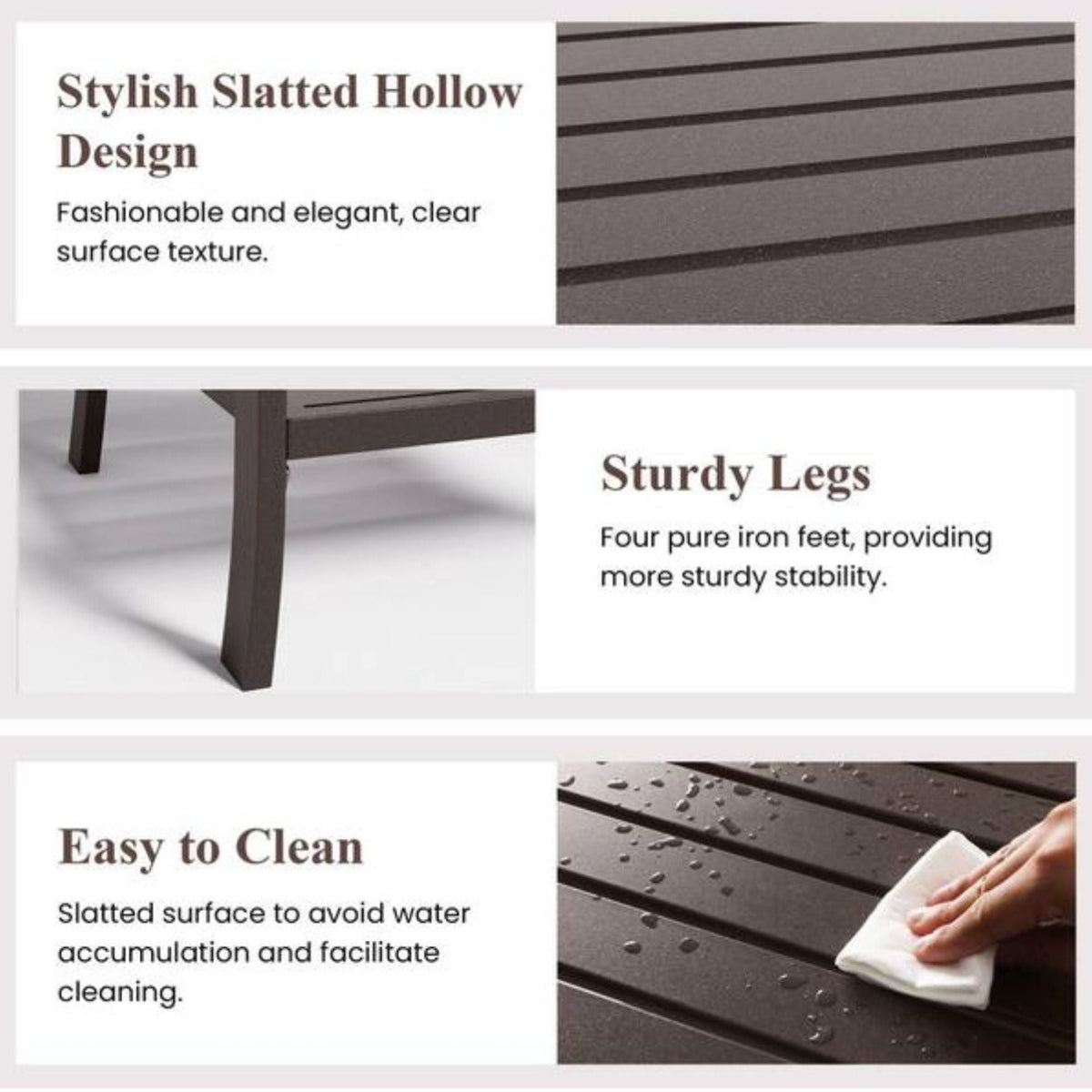 Square 2 Tier All-Weather Outdoor Side Table With Slatted Top, photo 14 of 22