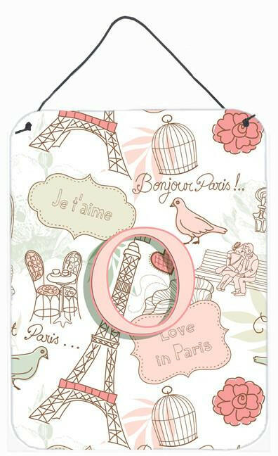 Letter O Love in Paris Pink Wall or Door Hanging Prints CJ2002-ODS1216