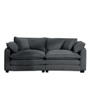 Modern 2 Seater With 4 Pillows, Upholstered Deep Seating Loveseat by HouseOfZazla
