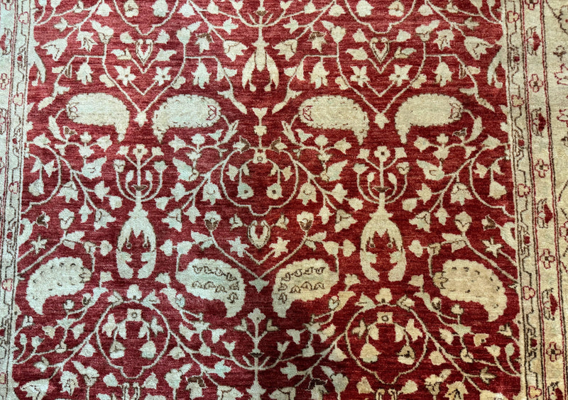 Pakistani Chobi Rug 8x10, Red, Handmade