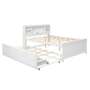 Platform Bed With Storage Headboard, USB, Trundle And 3 Drawers by HouseOfZazla