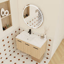 Wall Mounted Floating Bathroom Vanity With Sink, 3 Door Modular Cabinet by HouseOfZazla