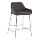 Daniella - Contemporary Fixed Height Counter Stool With Metal Legs (Set of 2) by HouseOfZazla