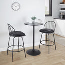 Riley - Claire Farmhouse Fixed Height Counter Stool With Swivel With Round Footrest (Set of 2) by Unique Piece Furniture
