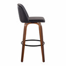 Toriano - Mid Century Modern Fixed Height Barstool Swivel And Round Footrest (Set of 2) by HouseOfZazla