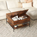 Flip-Top Coffee Table With Storage Lift-Top Design With Hidden Compartment - Black by HouseOfZazla
