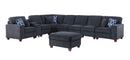 Lily - Sectional Sofa With Ottoman - Black by HouseOfZazla