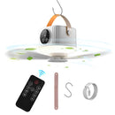 Rechargeable Tent Ceiling Fan with LED Light & Remote