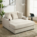 Oversized Chaise Lounger Modern Style Sofa Couch With Pillows, Charge Station & Cup Holders by HouseOfZazla