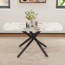 Luxurious Marble Patterned Dining Table With Metal Fork Legs