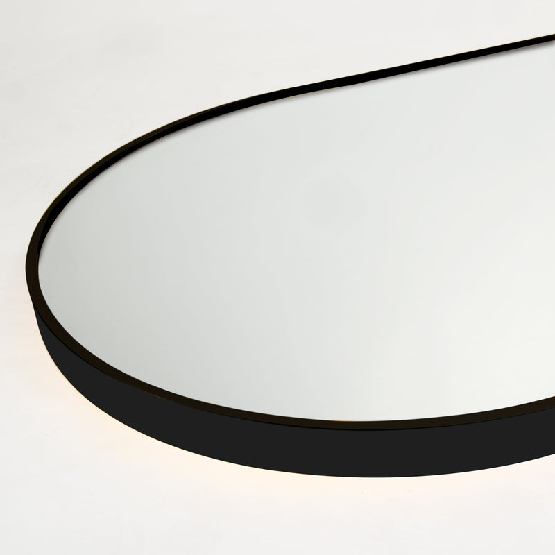 65" Arched Full Length Mirror Floor Dressing Mirror - Black
