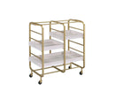 Vorrik Gold & White Washed Finish Serving Cart by HouseOfZazla