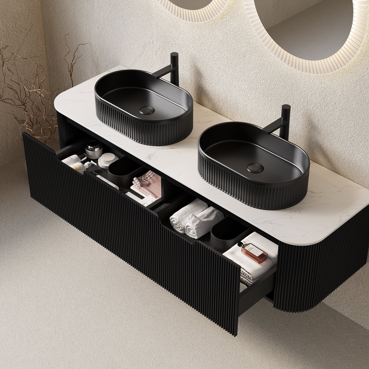 Dina 60" Bathroom Vanity & Sinks, photo 7 of 10
