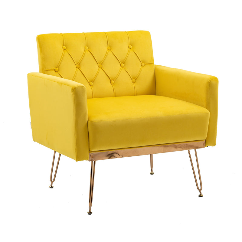 Accent Chair, leisure single sofa with Rose Golden feet