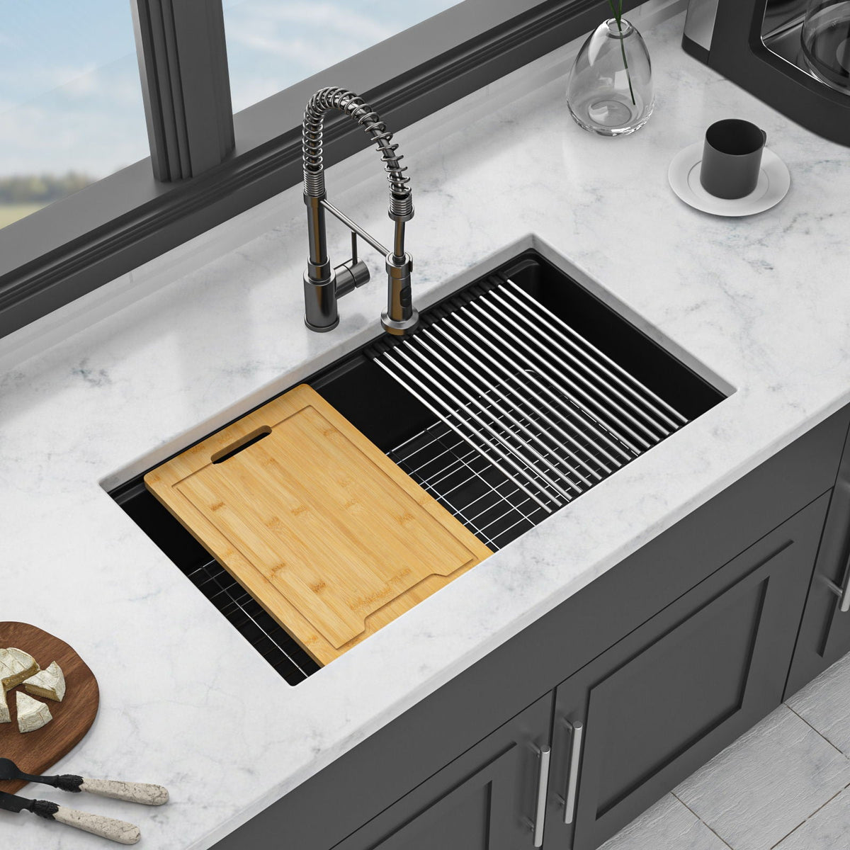 Quartz Kitchen Sink, Granite Composite Workstation Undermount, photo 17 of 27