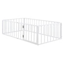 Metal Floor Bed Frame With Fence And Door by HouseOfZazla