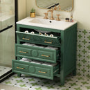 Retro Bathroom Vanity With Sink Combo, Free Standing Single Set With 3 Drawers by Unique Piece Furniture