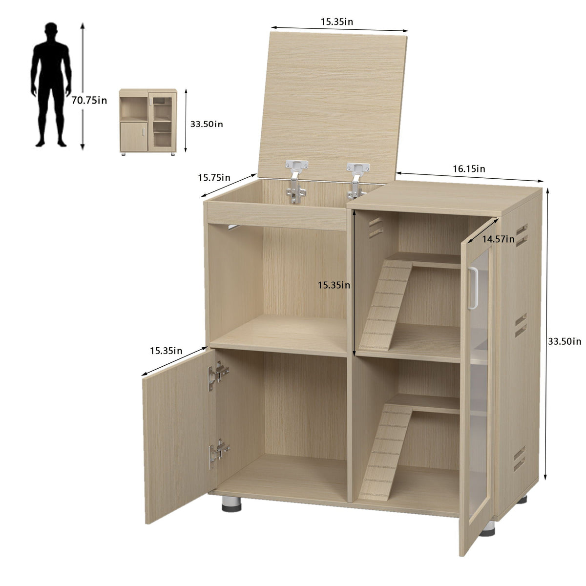 4 Tier Hamster Cage With Acrylic Windows And Storage Cabinet, photo 7 of 16