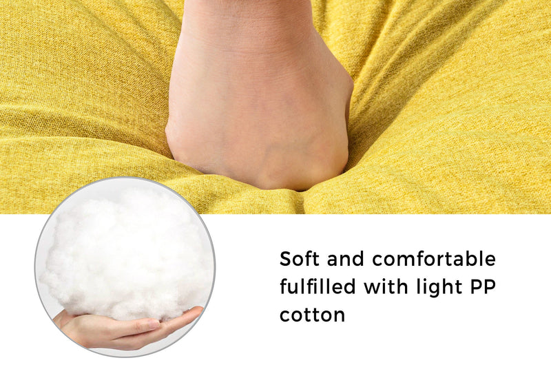 65" Mid-Century Modern Fabric Corner Lounge Chair, Upholstered Indoor Chaise Lounge for Bedroom, Office, Small Living Room & Apartment