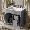 Modern Bathroom Vanity With Sink, Storage Cabinet, Soft Close Doors, Deep & Standard Drawers