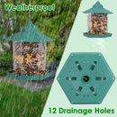 Hanging Gazebo Wild Bird Feeder Outdoor Bird Seed Station with Large Capacity 6 Feeder Ports for Garden Patio Park Weatherproof Easy To Refill by GBruno Store