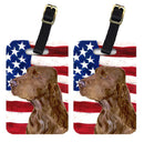 USA American Flag with Field Spaniel Luggage Tag