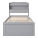 Platform Bed With LED Headboard, Charging Station, Trundle And 2 Drawers
