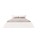 Upholstered Platform Bed With Special Shaped Headboard