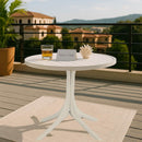 Modern Round Table, Waterproof, UV Resistant And Durable - White by HouseOfZazla