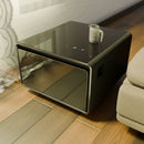 Modern Smart Side Table With Built-In Fridge, Wireless Charging, Temperature Control, Power Socket, USB Ports, Outlet Protection, Induction Light by Unique Piece Furniture