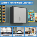 Metal Wall Mounted Tool Storage Cabinet With 2 Locking Doors, Adjustable Shelf, And Drawer