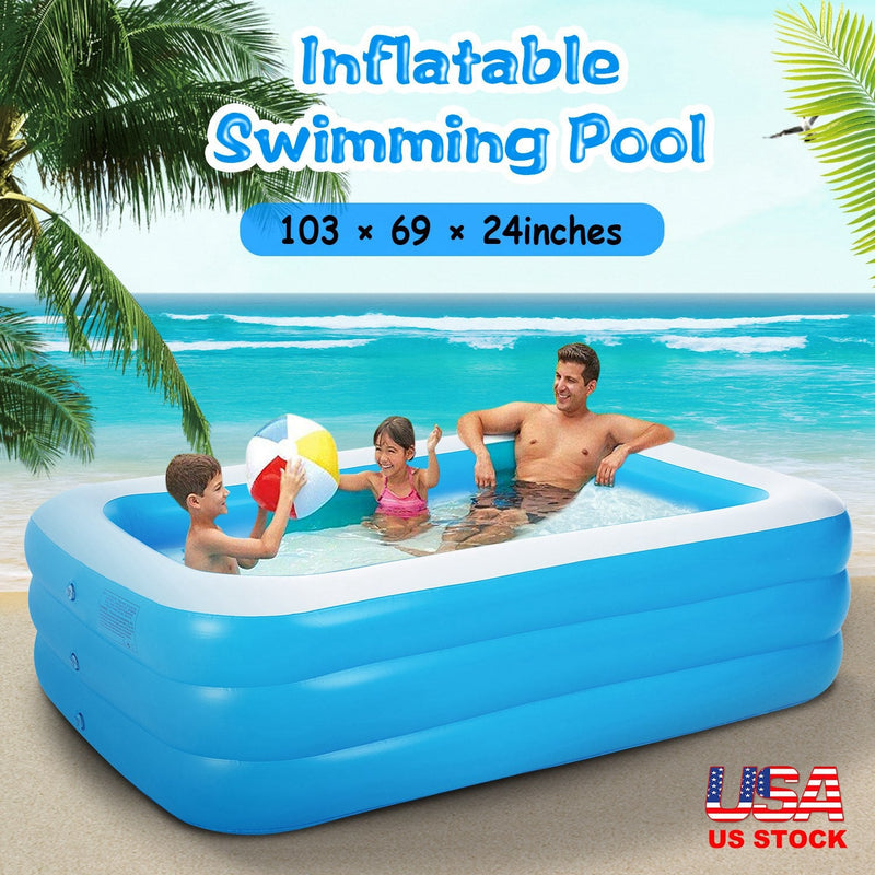 Inflatable Swimming Pools Family Swim Play Center Pool Blow up Kiddie Pool for Family Inflatable Lounge Pool for Kids Baby Adult Inflatable Water Ball, photo 2 of 8