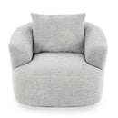 360° Swivel Barrel Sofa Chair With Throw Pillow, Upholstered Accent Chair by HouseOfZazla