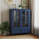 Minimalist Buffet Cabinet With Double Glass Doors And Drawer by HouseOfZazla