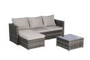 2 Pieces Patio Furniture Set with Woven Sectional and Ottoman