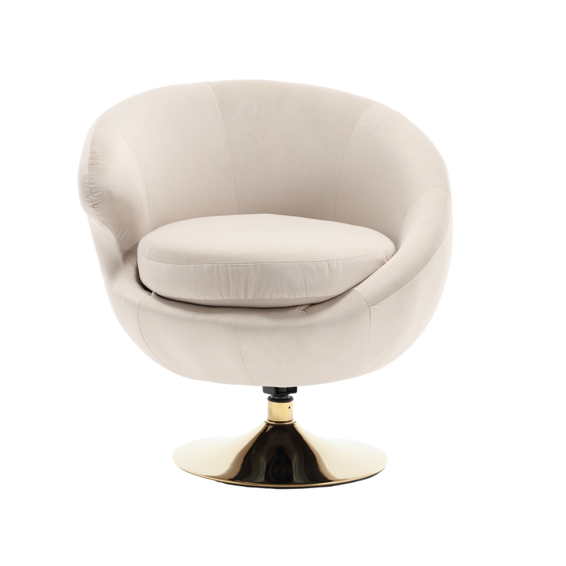 360 Degree Swivel Cuddle Barrel Accent Chairs, Round Armchairs with Wide Upholstered, Fluffy Fabric Chair for Living Room, Bedroom, Office, Waiting Rooms