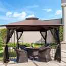 Patio Gazebo Tent With Ventilated Double Roof And Mosquito Net by Unique Piece Furniture