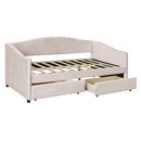 Upholstered Daybed With Two Drawers And Wood Slat by HouseOfZazla