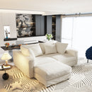 Deep Seat Convertible Sofa With Soft Pillows And Ottomans by HouseOfZazla