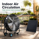 30" Wheeled Solar Fan with 140W Adjustable Monocrystalline Solar Panel by HouseOfZazla